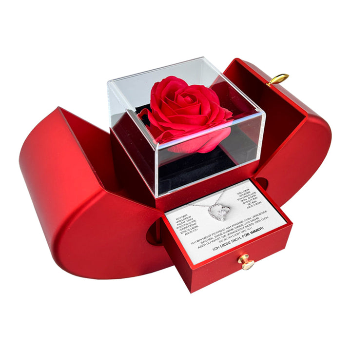 Sterling Silber Halskette - Mit echter Rose - An meine Frau