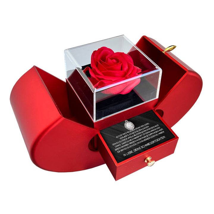 Sterling Silber Halskette - Mit echter Rose - Schwiegermutter