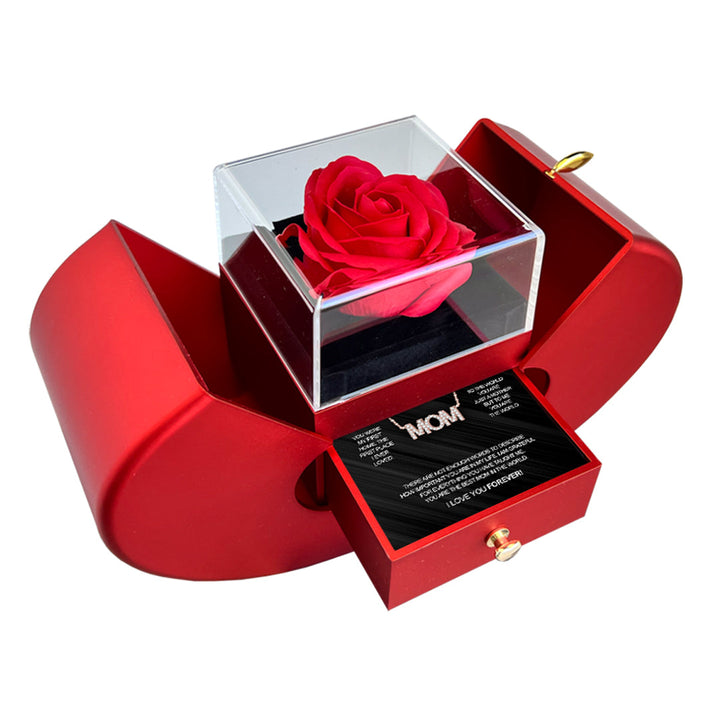 Kristall-Halskette - Mit echter Rose - Für meine Mama