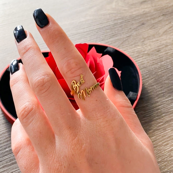 Sterling Silber Ring mit Rosenbox - Best Mom