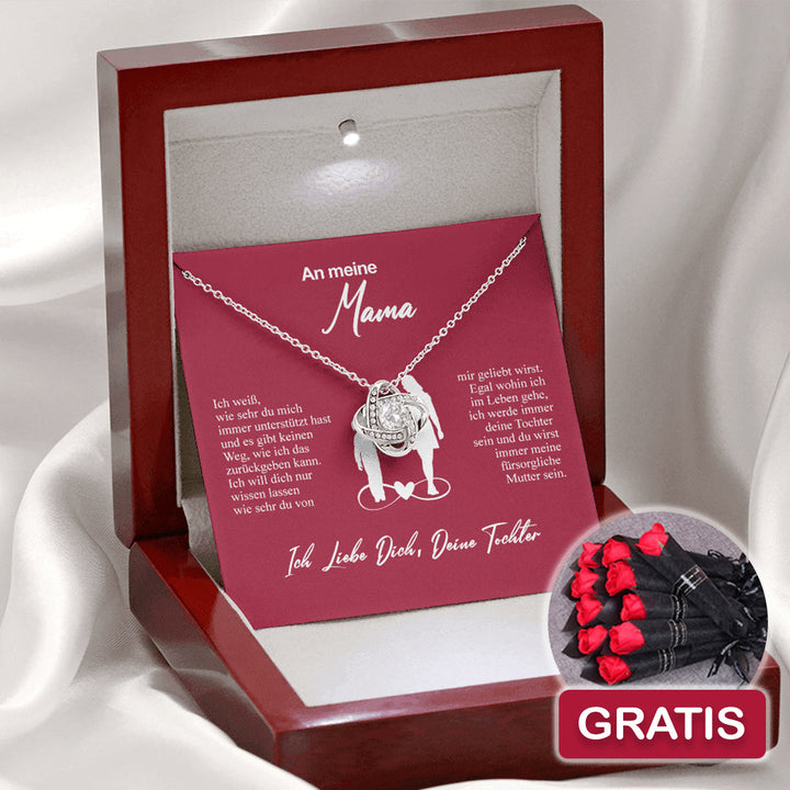 Sterling Silber Halskette Mutter + 10 Stk. Rosen GRATIS