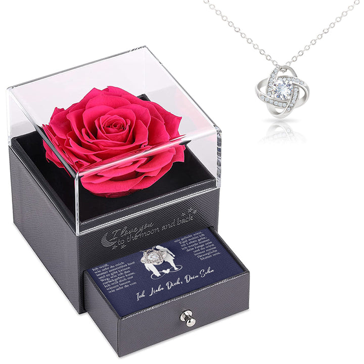 Sterling Silber Halskette mit Rosen Geschenkbox - An meine Mama