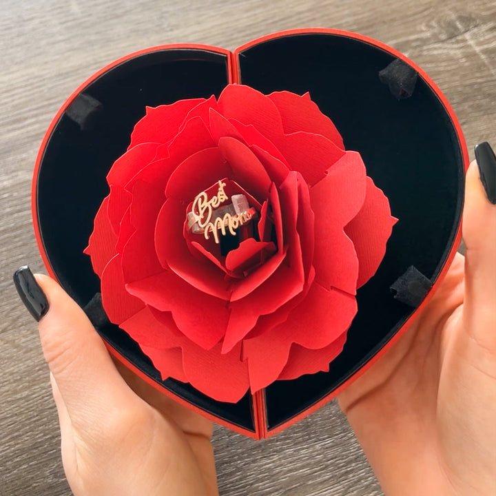 Sterling Silber Ring mit Rosenbox - Best Mom