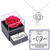Luxus Silber Halskette mit Rosen Geschenkbox