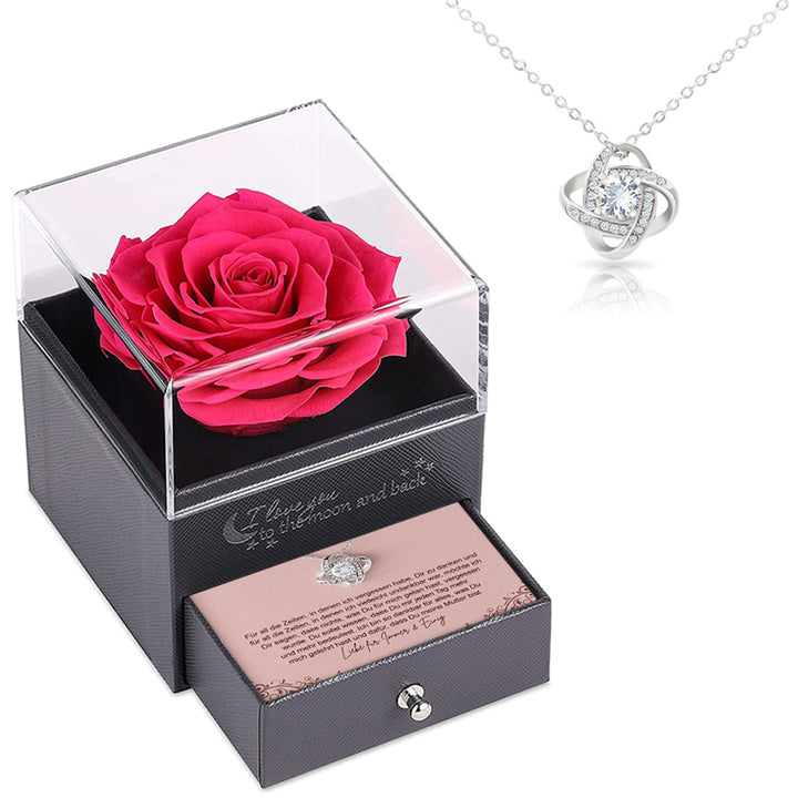 Sterling Silber Halskette mit Rosen Geschenkbox - Liebevolle Mama