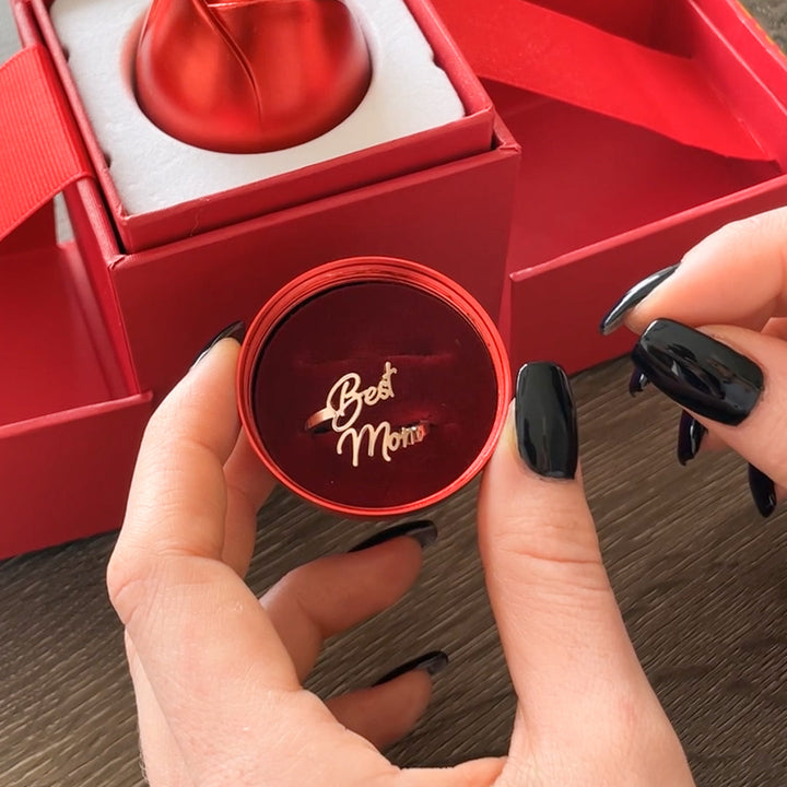 Sterling Silber Ring mit einzigartiger Geschenkbox - Best Mom