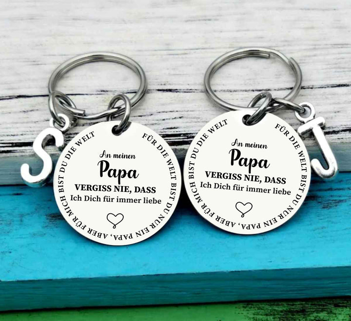 Schlüsselanhänger mit Initial - An meinen Papa