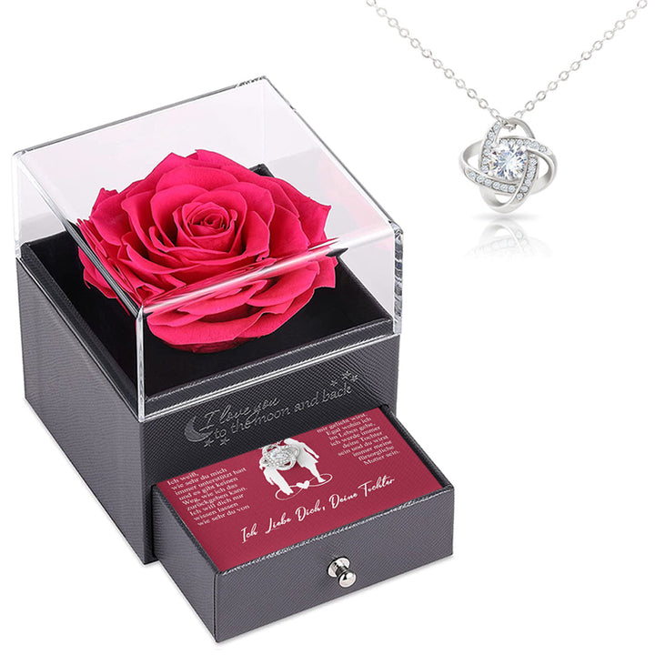 Sterling Silber Halskette mit Rosen Geschenkbox - An meine Mama