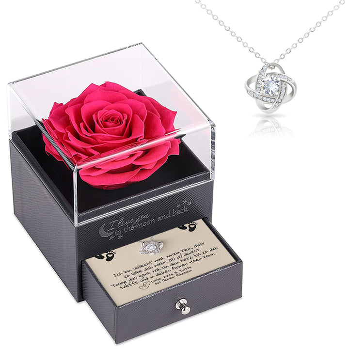 Sterling Silber Halskette mit Rosen Geschenkbox - An meine Mommy