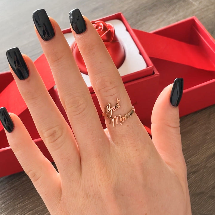 Sterling Silber Ring mit einzigartiger Geschenkbox - Best Mom