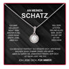 Sterling Silber Halskette mit echter Rose + Ohrringe GRATIS