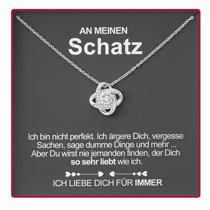 Sterling Silber Halskette mit Rosenbox - An meinen Schatz