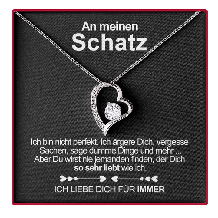 Sterling Silber Halskette - Mit echter Rose - Mein Schatz