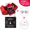 Sterling Silber Halskette mit echter Rose + Armband & Ohrringe