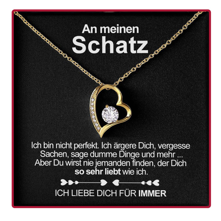 Sterling Silber Halskette - Mit echter Rose - Mein Schatz
