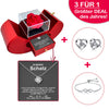 Sterling Silber Halskette mit echter Rose + Armband & Ohrringe