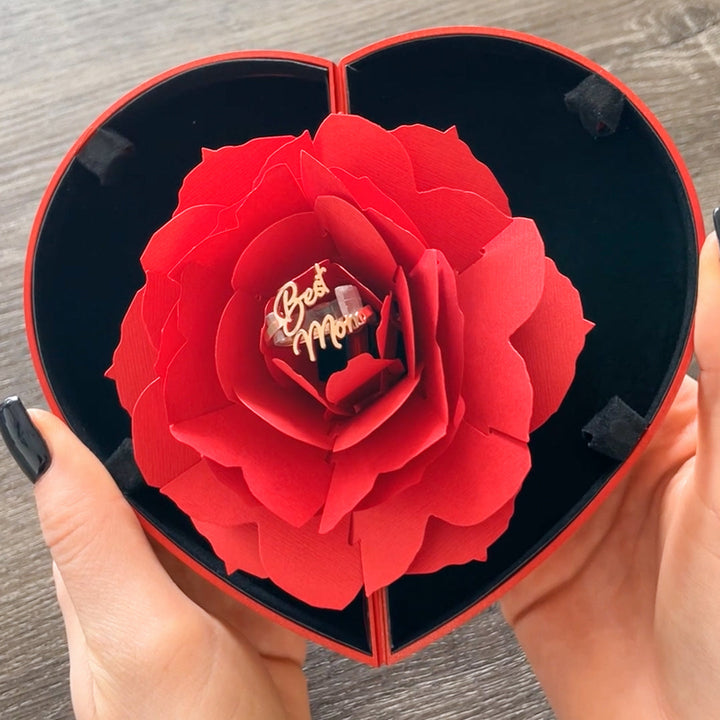 Sterling Silber Ring mit Rosenbox - Best Mom