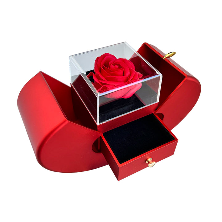 Herz-Geschenkbox mit echter Rose