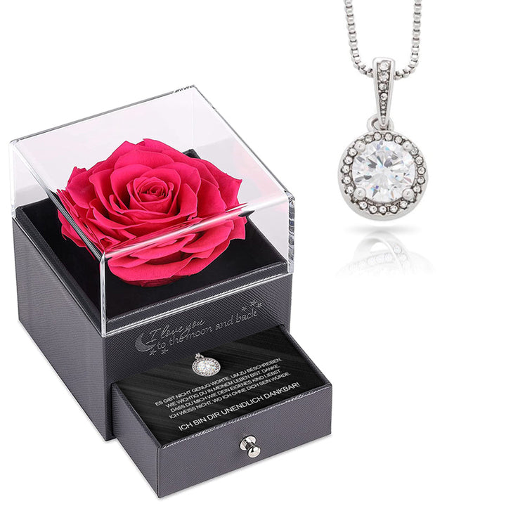 Sterling Silber Halskette mit Rosen Geschenkbox - An meine Stiefmutter