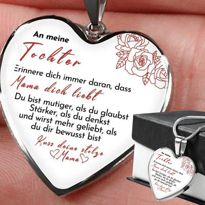 Herz Halskette - Kuss, deine Mama