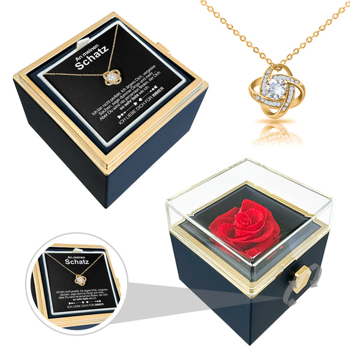 Sterling Silber Halskette - echte Rose - An meinen Schatz