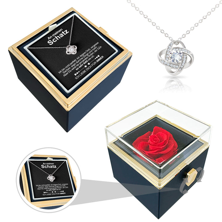 Sterling Silber Halskette - echte Rose - An meinen Schatz
