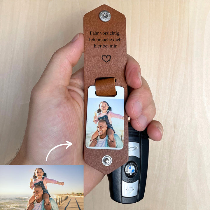 Personalisierter Foto-Schlüsselanhänger - An meinen Papa
