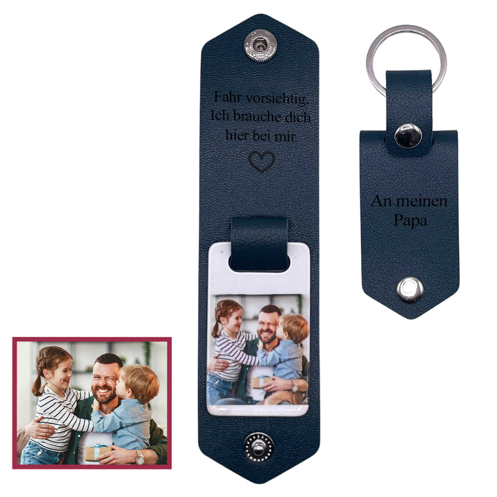 Personalisierter Foto-Schlüsselanhänger - An meinen Papa