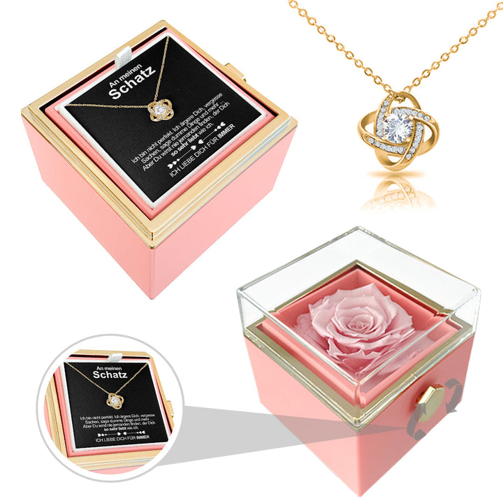 Sterling Silber Halskette - echte Rose - An meinen Schatz
