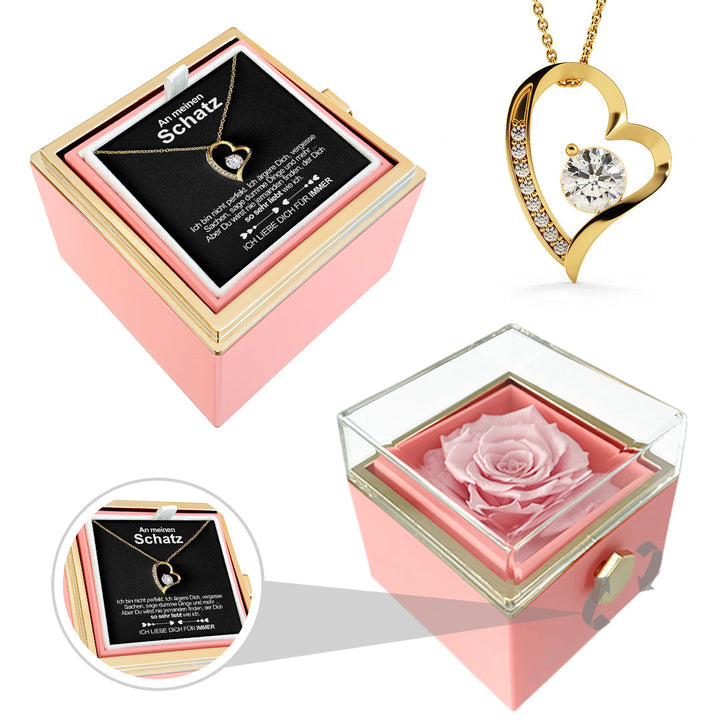 Sterling Silber Halskette- echte Rose - An meinen Schatz