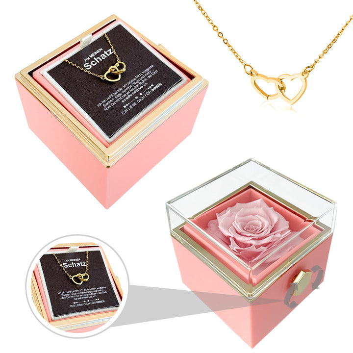 Gravierte Halskette - mit echter Rose - An meinen Schatz