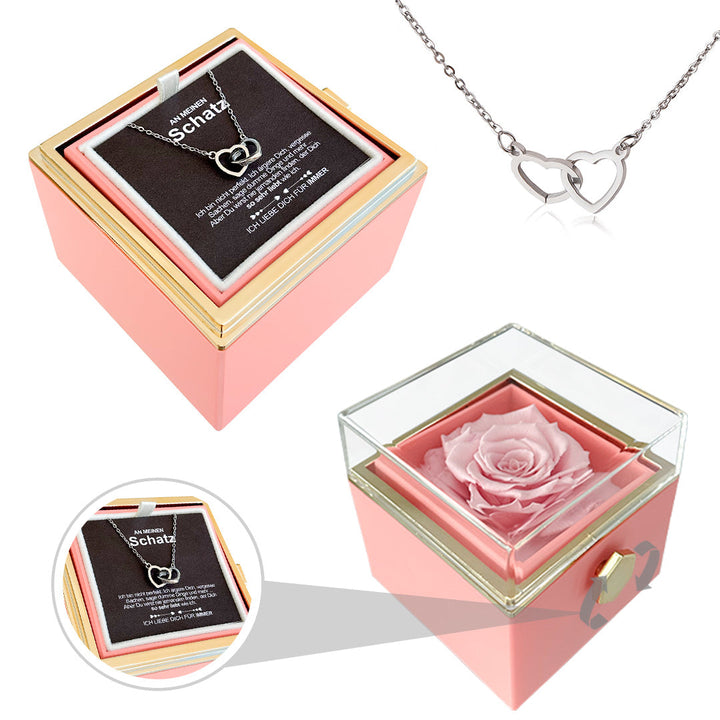 Gravierte Halskette - mit echter Rose - An meinen Schatz
