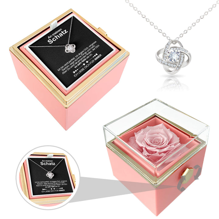 Sterling Silber Halskette - echte Rose - An meinen Schatz