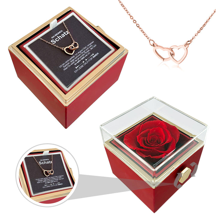 Gravierte Halskette - mit echter Rose - An meinen Schatz