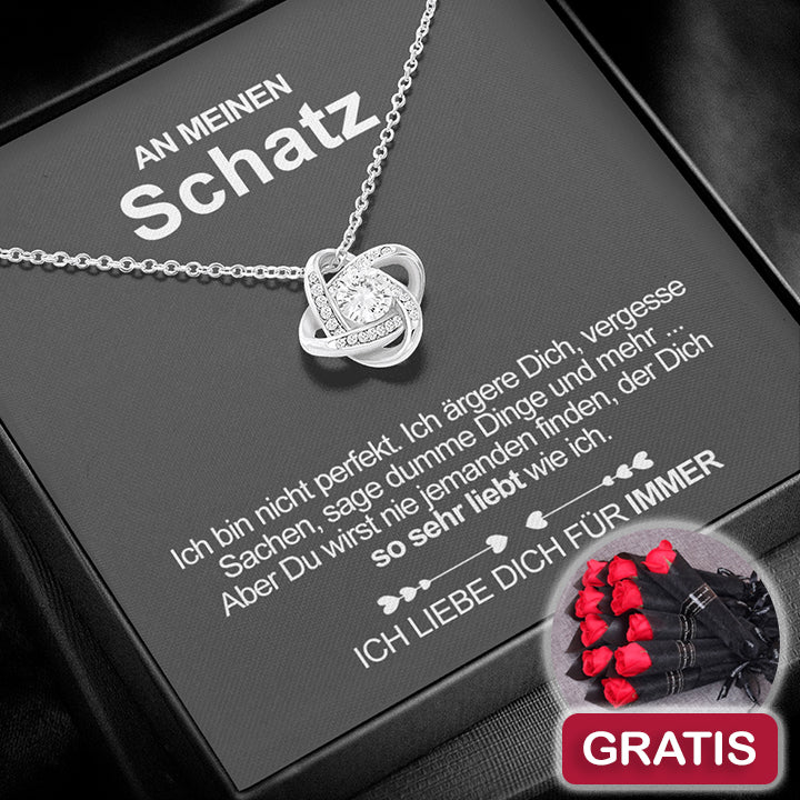 Sterling Silber Halskette Schatz + 10 Stk. Rosen GRATIS