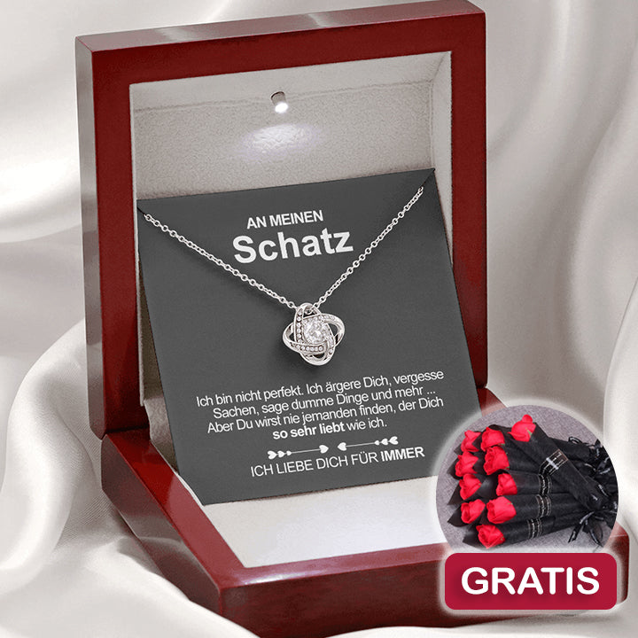 Sterling Silber Halskette Schatz + 10 Stk. Rosen GRATIS