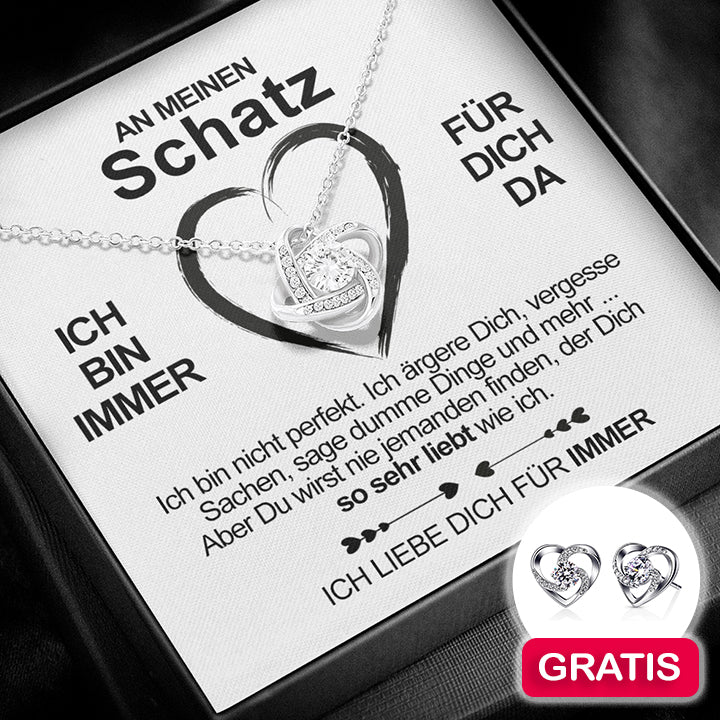 Sterling Silber Halskette Schatz + Ohrringe GRATIS