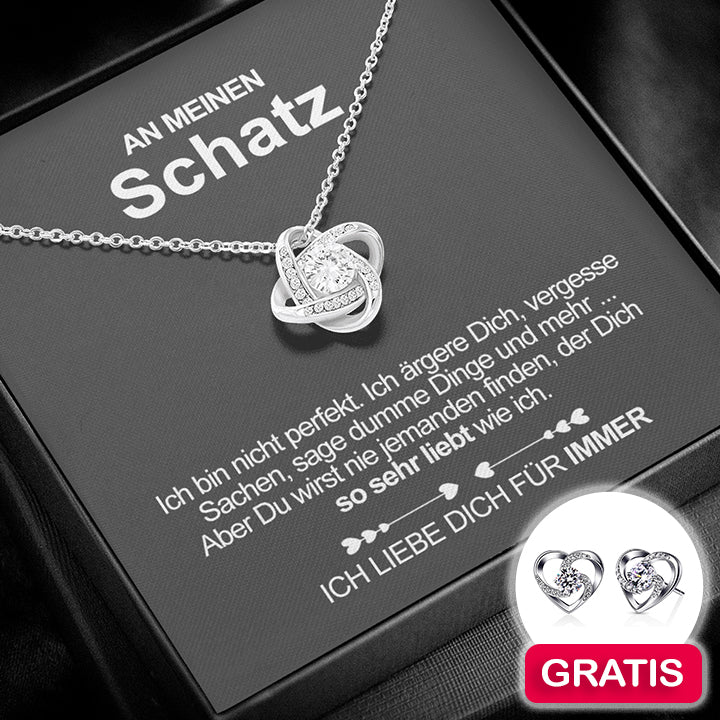 Sterling Silber Halskette Schatz + Ohrringe GRATIS