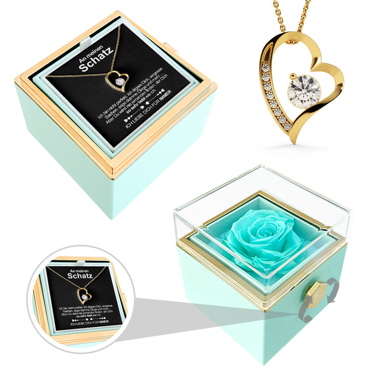 Sterling Silber Halskette- echte Rose - An meinen Schatz