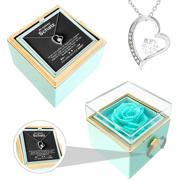 Sterling Silber Halskette- echte Rose - An meinen Schatz