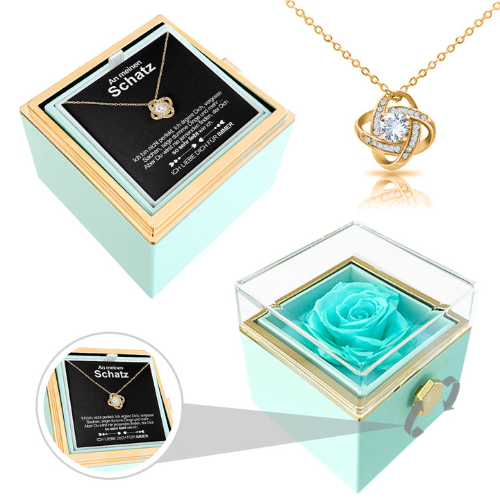 Sterling Silber Halskette - echte Rose - An meinen Schatz