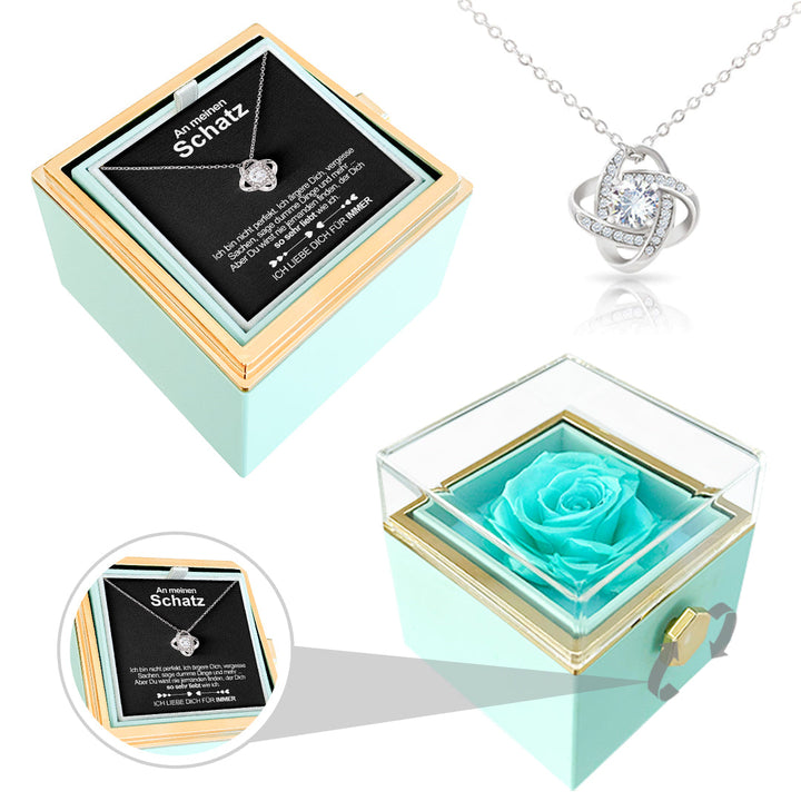 Sterling Silber Halskette - echte Rose - An meinen Schatz