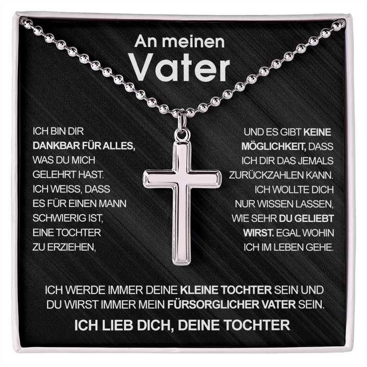 Luxus Kreuz Halskette - An meinen Papa