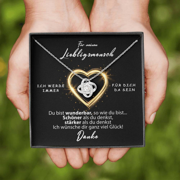Sterling Silber Halskette - Lieblingsmensch + Armband GRATIS