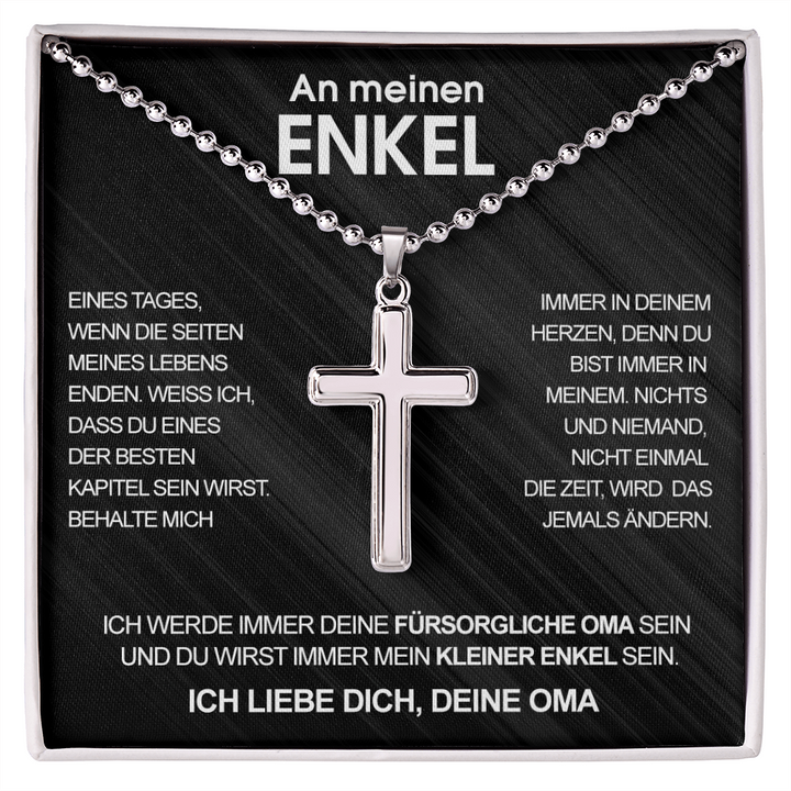 Luxus Kreuz Halskette - An meinen Enkel