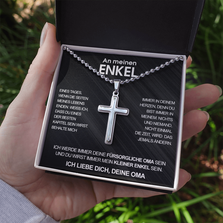 Luxus Kreuz Halskette - An meinen Enkel