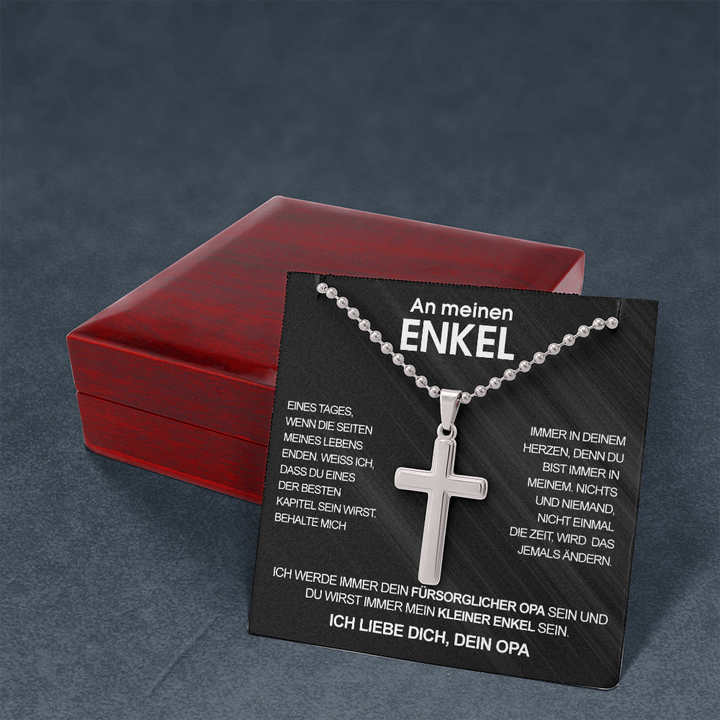Luxus Kreuz Halskette - An meinen Enkel
