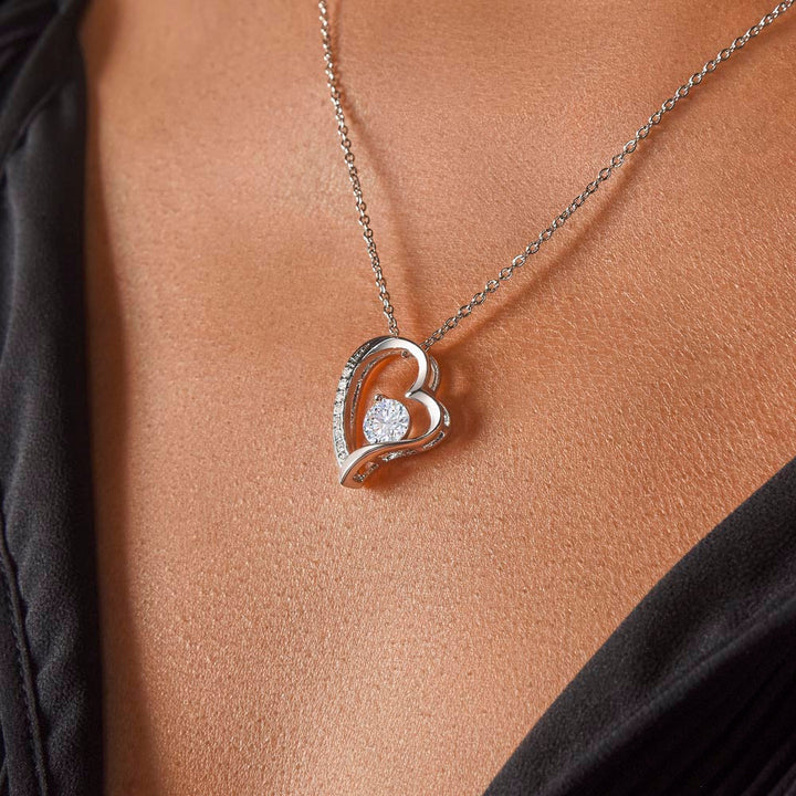 Sterling Silber Halskette - Mit echter Rose - An meine Frau