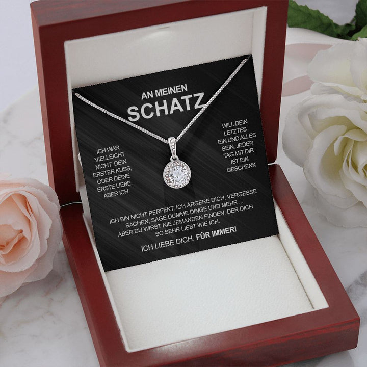 Sterling Silber Halskette Schatz + Ohrringe GRATIS