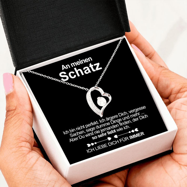Sterling Silber Halskette - An meinen Schatz - Ich liebe dich